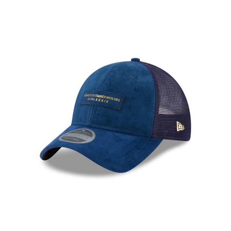 NBA Minnesota Timberwolves Trucker 9Twenty Adjustable (MPQ7565) - Blue New Era Caps